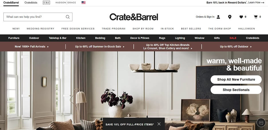 Crate-And-Barrel-eCommerce-Website